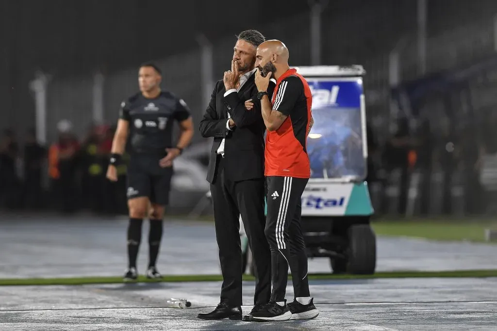 Martín Demichelis en el empate ante Talleres. (Foto: Getty).
