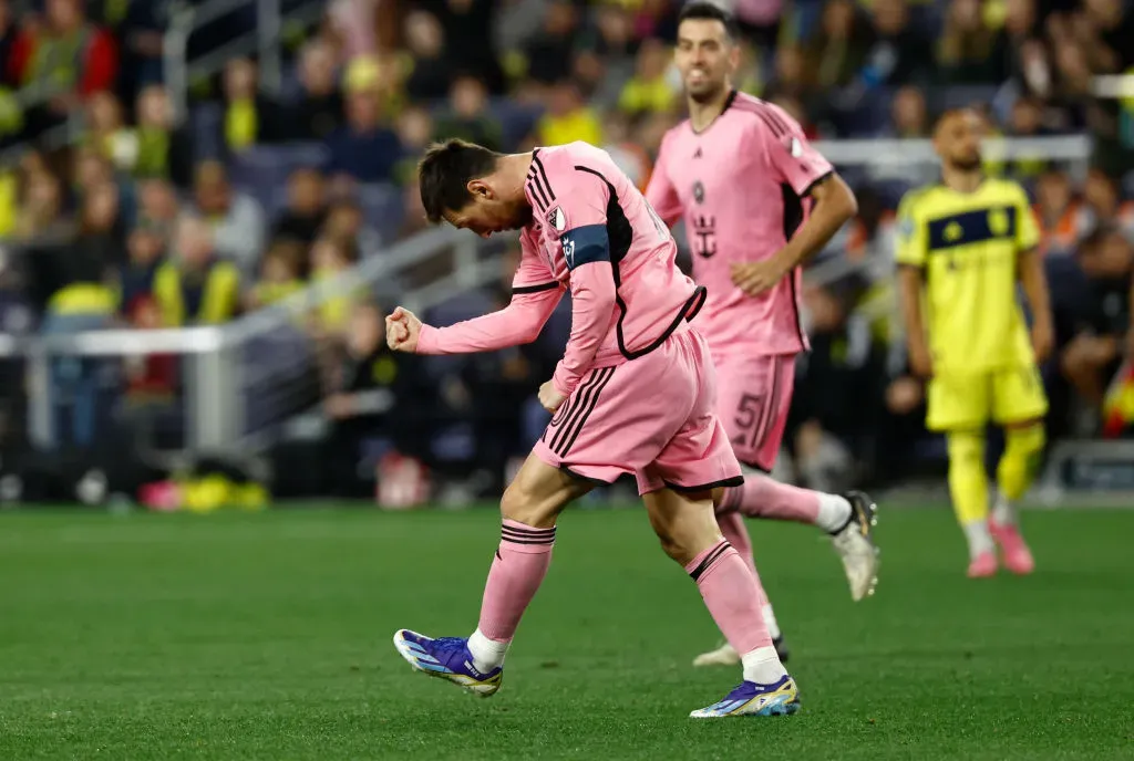 Lionel Messi festejando el tanto del descuento. (Foto: Getty)