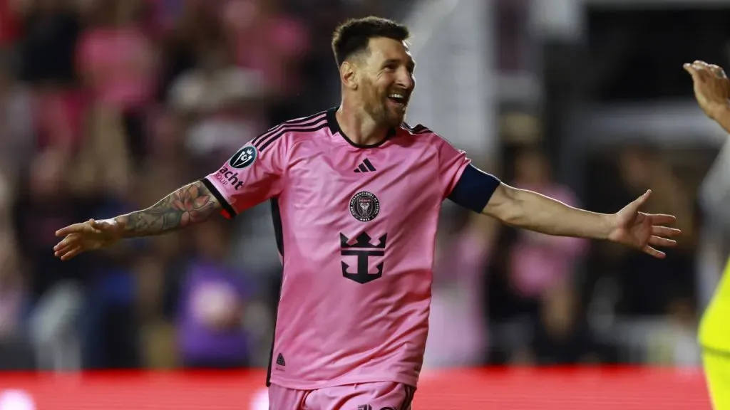 El festejo de Lionel Messi por el gol ante Nashville en el partido de vuelta (IMAGO / Agencia-MexSport).