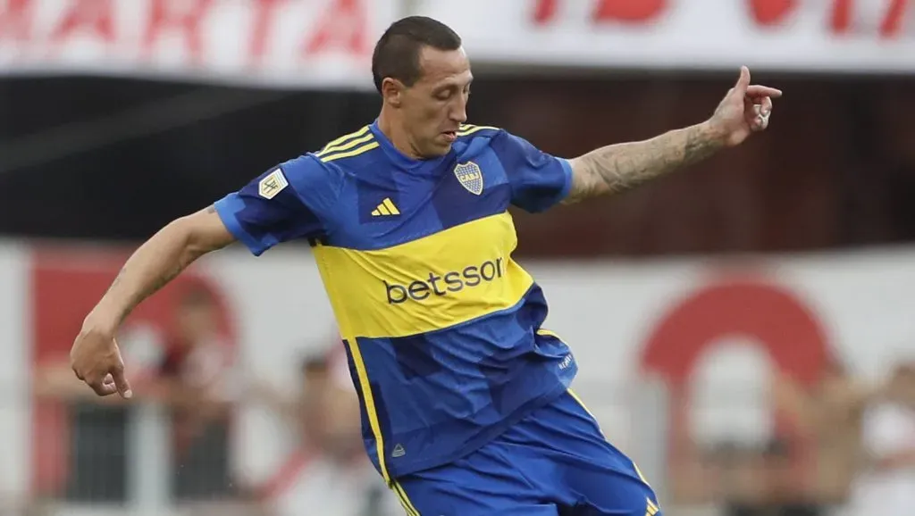 Cristian Lema, uno de los dos amonestados de Boca ante Estudiantes. (IMAGO)