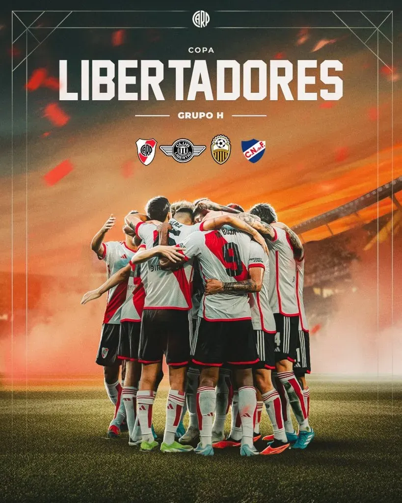 El grupo de River en la Libertadores 2024. (Foto: @RiverPlate).