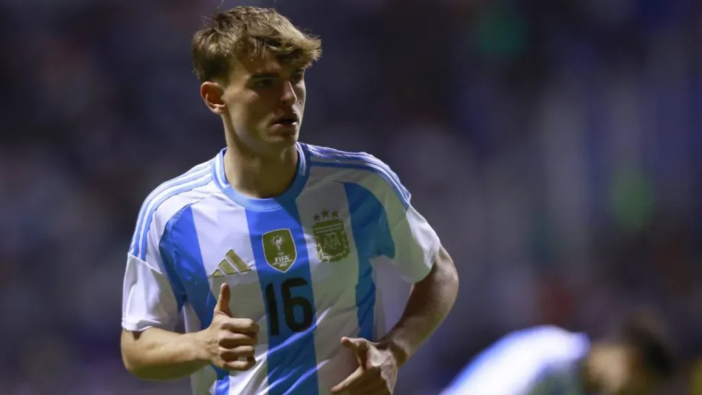 Nico Paz, en el último amistoso entre Argentina y México (IMAGO / Agencia-MexSport).