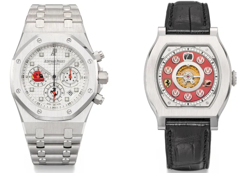 Los relojes de Schumacher que se subastarán.