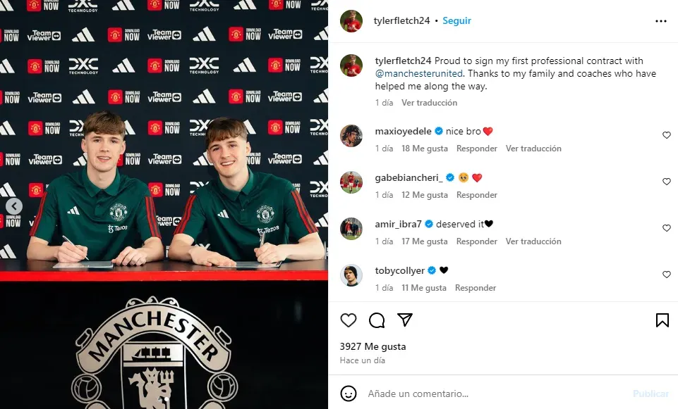 La firma de contrato de los gemelos Fletcher (Instagram @tylerfletch24).