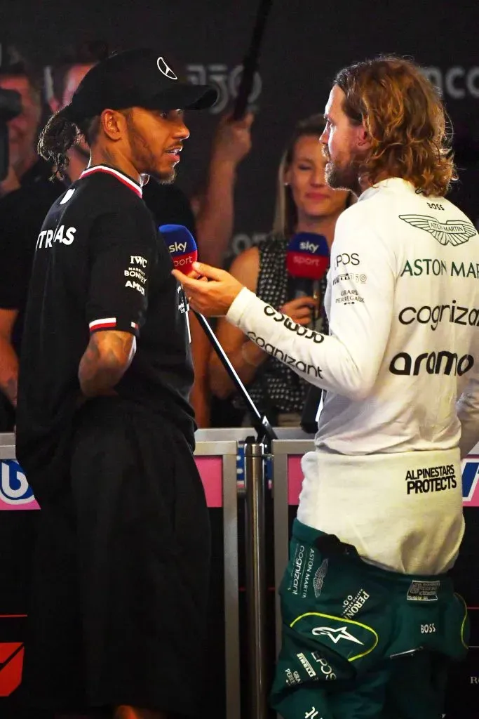 Lewis Hamilton y Sebastian Vettel cuando todavía corría en Aston Martin. (Foto: IMAGO).