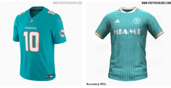 Así será la camiseta nueva de Messi en homenaje a Miami Dolphins (Footy Headlines).
