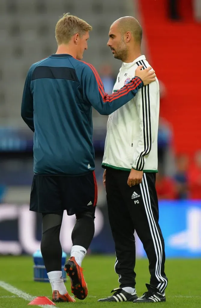 Pep Guardiola junto a Bastian Schweinsteiger en Bayern Munich. (Foto: Getty).