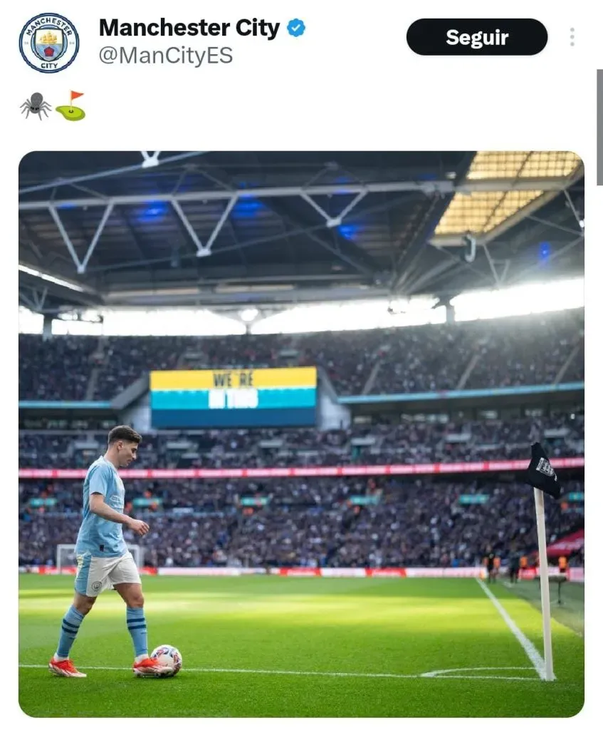 La publicación en la que los hinchas del Manchester City hicieron su descargo.