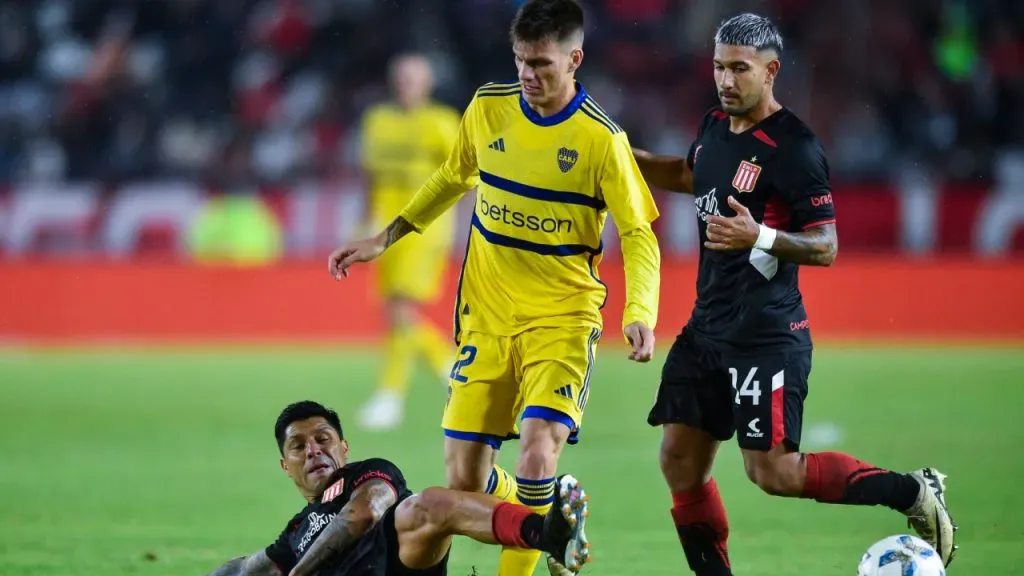 Boca, con la camiseta amarilla, en su último partido ante Estudiantes (Getty Images).