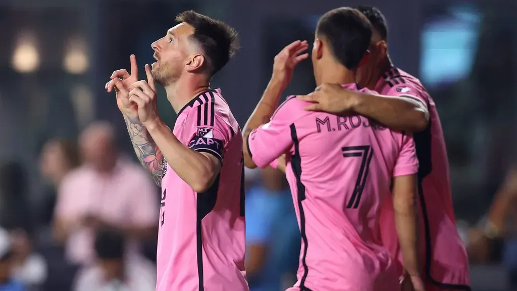 Messi celebra su gol ante New York Red Bulls. (Foto: Getty).