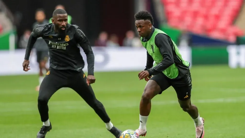 Vinícius Júnior, en un entrenamiento previo a la final (IMAGO / SOPA Images).