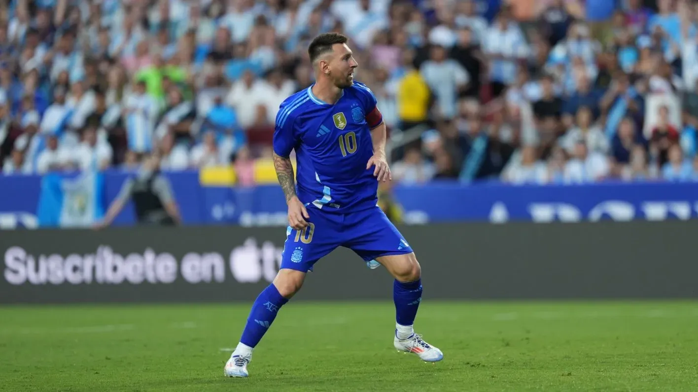 Lionel Messi en el partido frente a Guatemala.