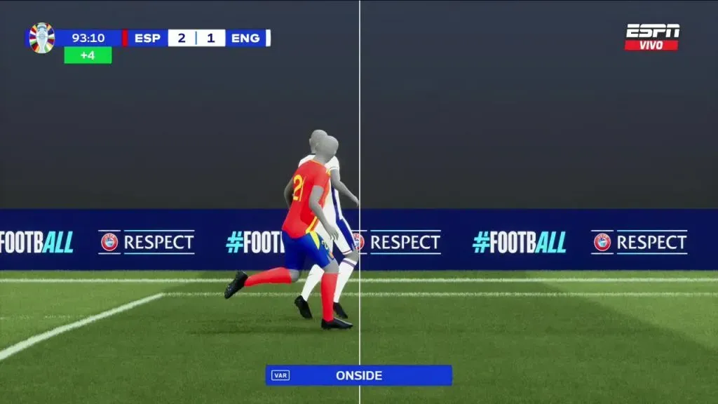 La revisión del VAR en el gol de Oyarzabal. (Foto: ESPN).