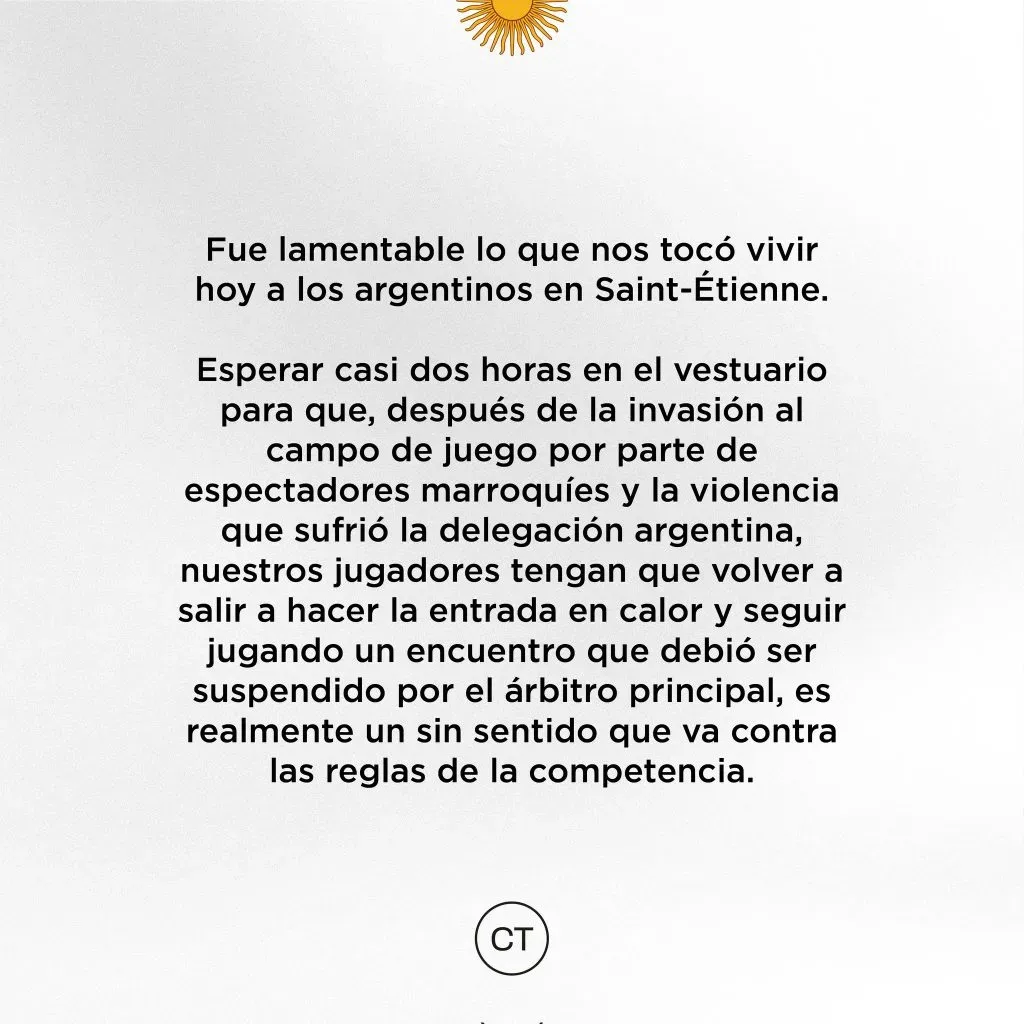 Comunicado de Chiqui Tapia.