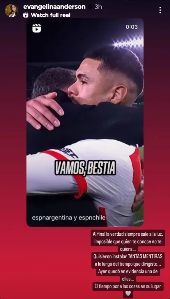 Posteo de Evangelina Anderson.