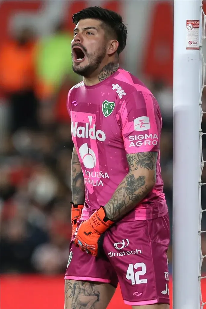 Lucas Acosta, arquero de Sarmiento, detenido por violencia de género. (Getty Images)