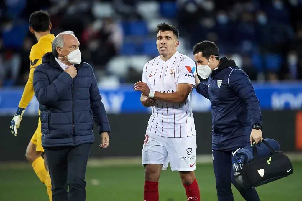 Marcos Acuña se perdió 18 partidos del Sevilla en la temporada 2023/2024.