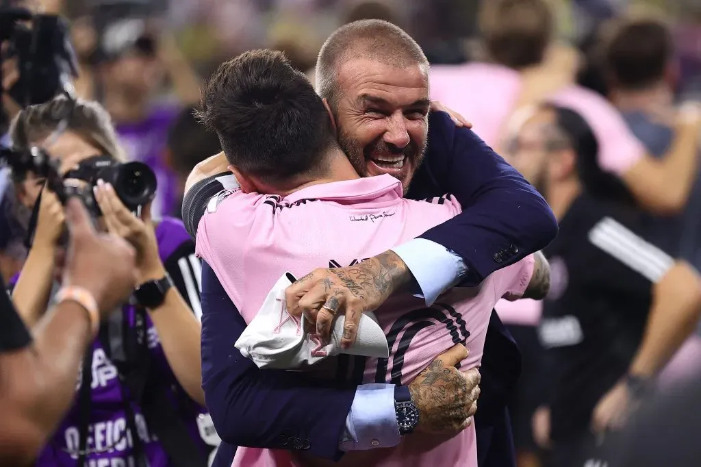 Lionel Messi y David Beckham celebran el primer título en la historia de Inter Miami: La Leagues Cup 2023.