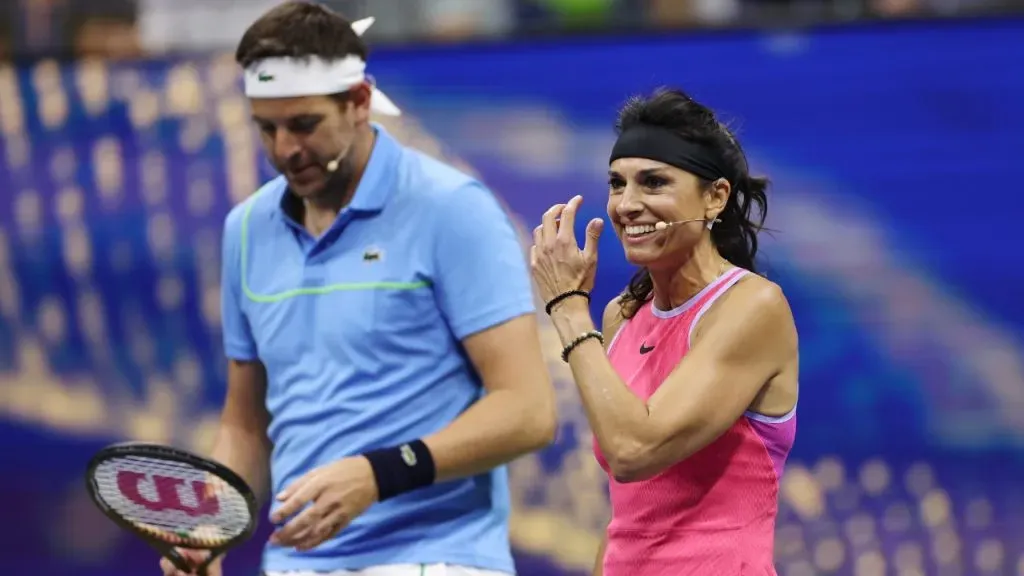 Juan Martín Del Potro, junto a Gabriela Sabatini en el Stars of the Open (Sarah Stier/Getty Images).