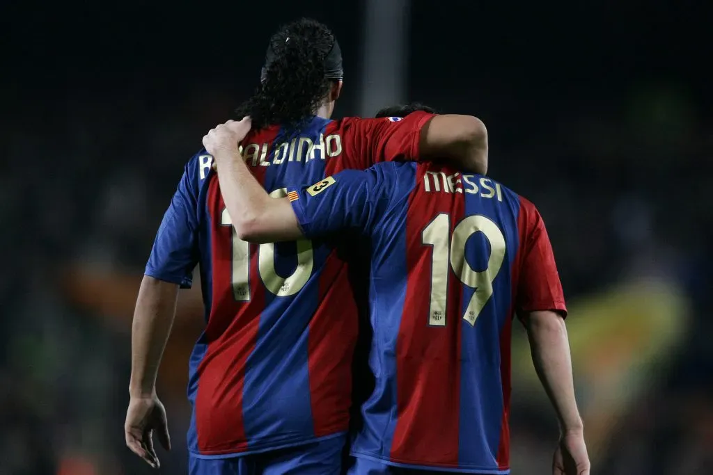 Ronaldinho y Messi, brillando en Barcelona.