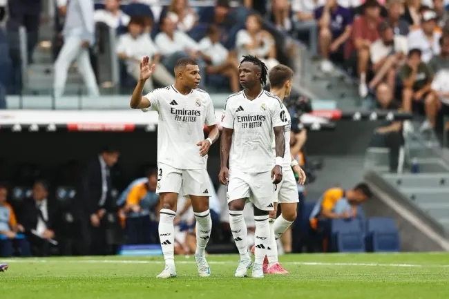 Mbappé convirtió sus primeros goles por LALIGA con el Real Madrid. IMAGO