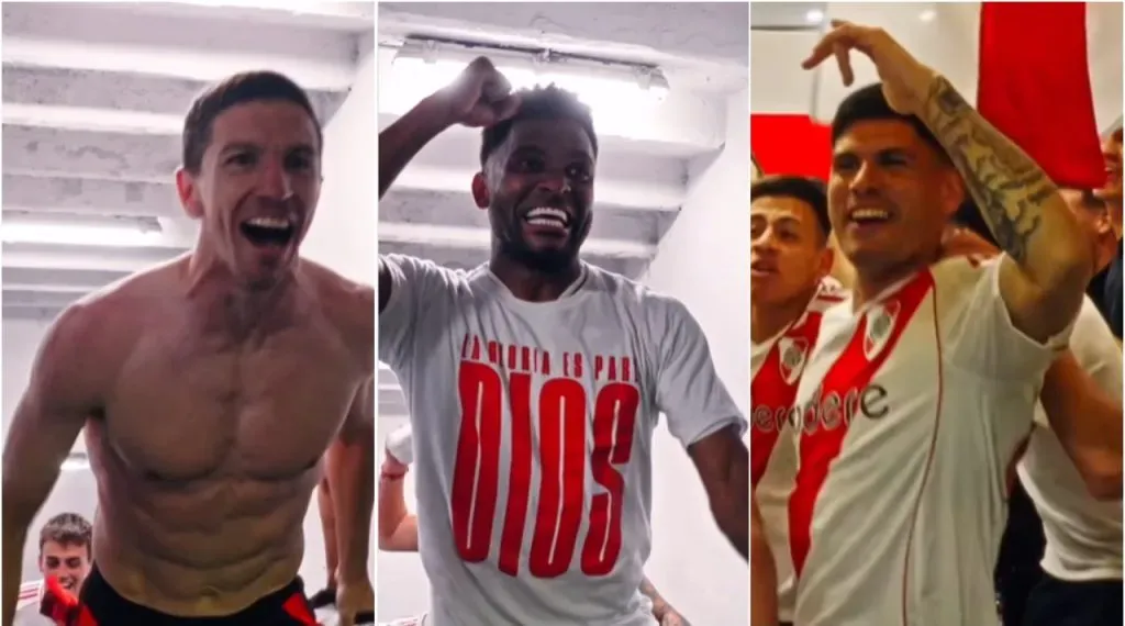 Nacho Fernández, Miguel Borja y Agustín Sant´Anna. (Foto: @RiverPlate).