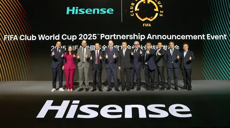 Gianni Infantino en el evento en el que se anunció la nueva alianza comercial de la FIFA.