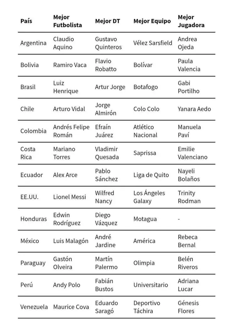 Los mejores jugadores, entrenadores y equipos, liga por liga, del diario El País de Uruguay 2024.