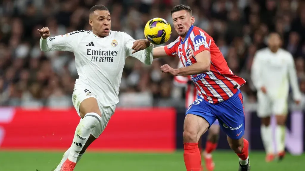Kylian Mbappé y Clément Lenglet en el derbi de Madrid.