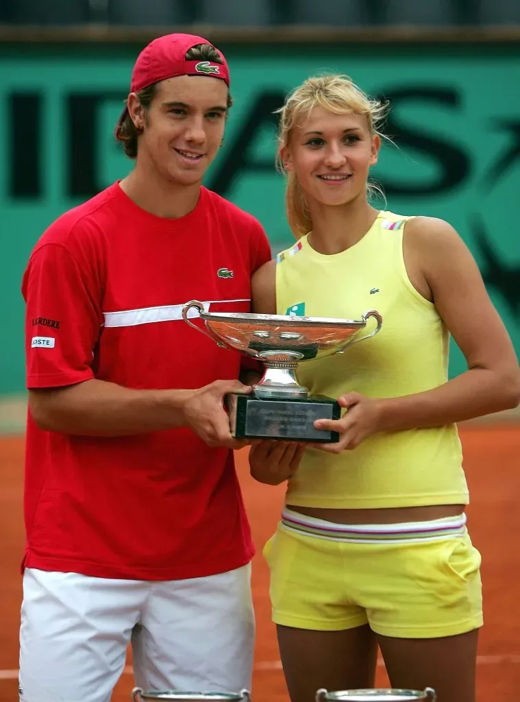 Richard Gasquet y Tatiana Golovin celebran Roland Garros 2007. (Foto: Getty).