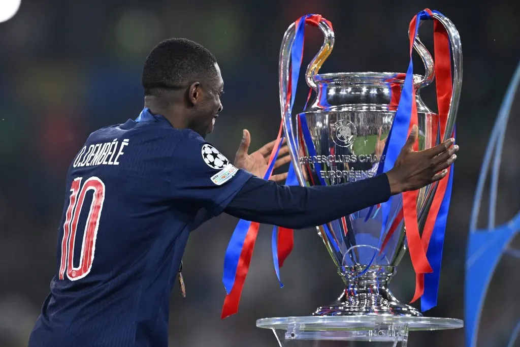 Dembélé celebra la conquista de la Champions League. (Foto: Getty).