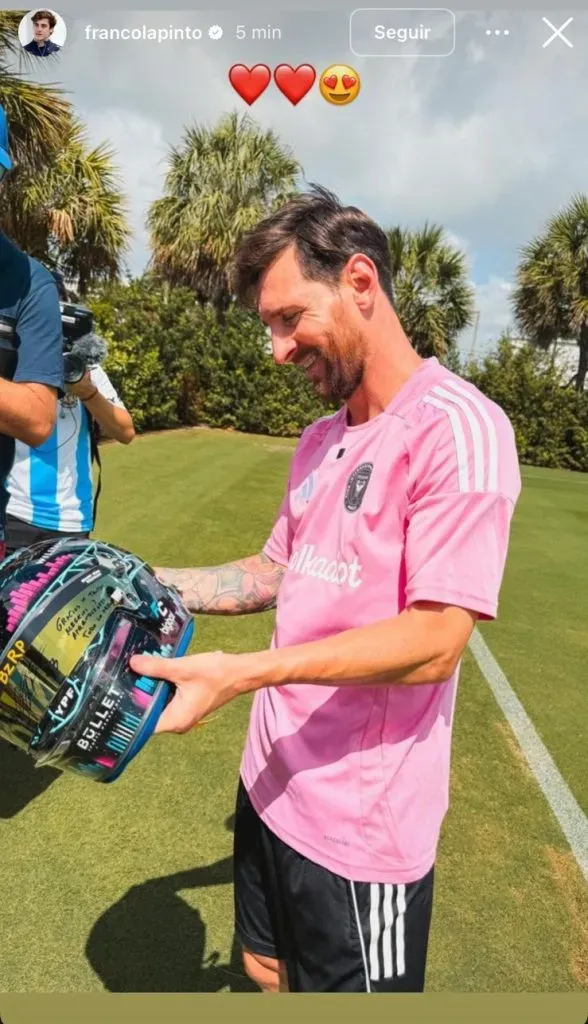 La historia de Colapinto con el regalo a Messi.