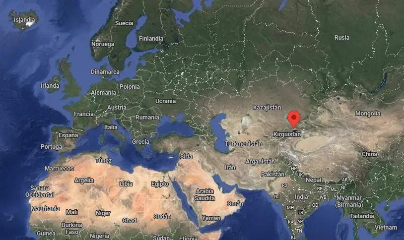 La ubicación de Almaty, ciudad de Kazajistán. (Foto: Google Maps)