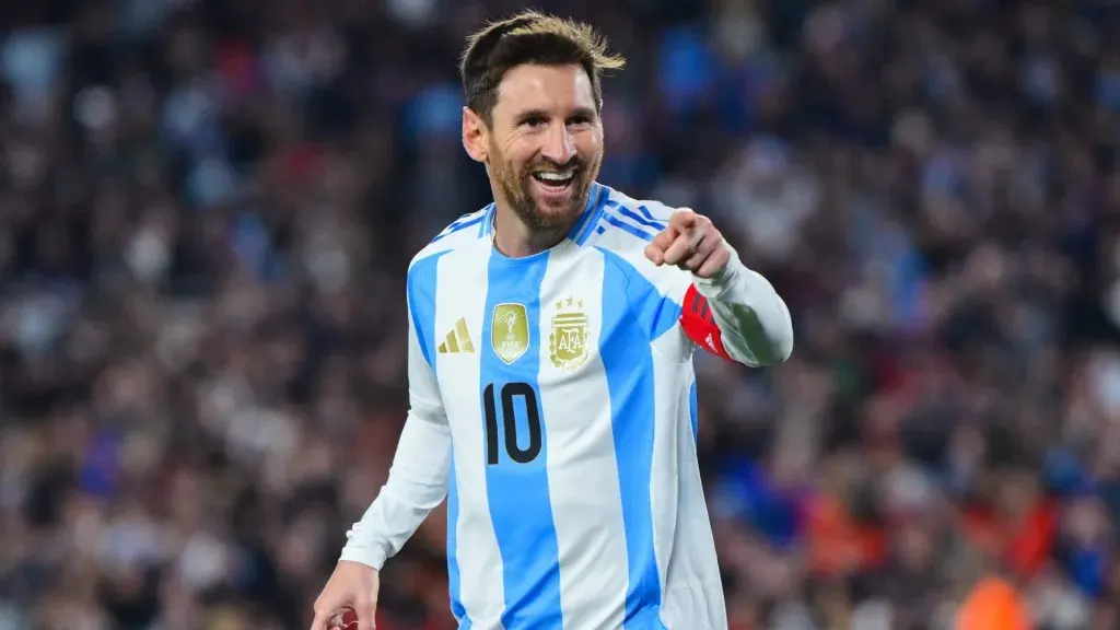 Lionel Messi tras anotar el doblete ante Venezuela por las Eliminatorias Sudamericanas. (Getty Images)