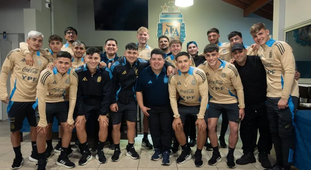 La Selección Argentina sub 20 en el predio de AFA.