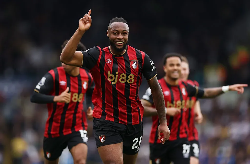 Antoine Semenyo, el líder de la ofensiva del Bournemouth que marcha segundo en la Premier League. (Getty)