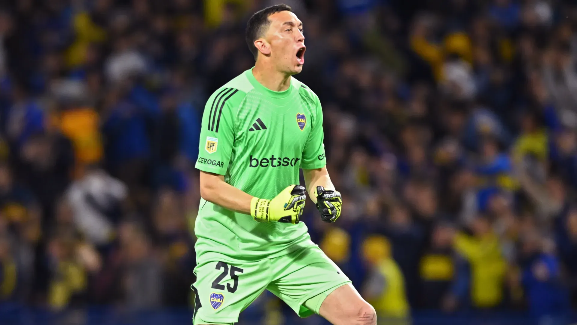 Agustín Marchesín, arquero de Boca que atajó un penal ante Talleres.