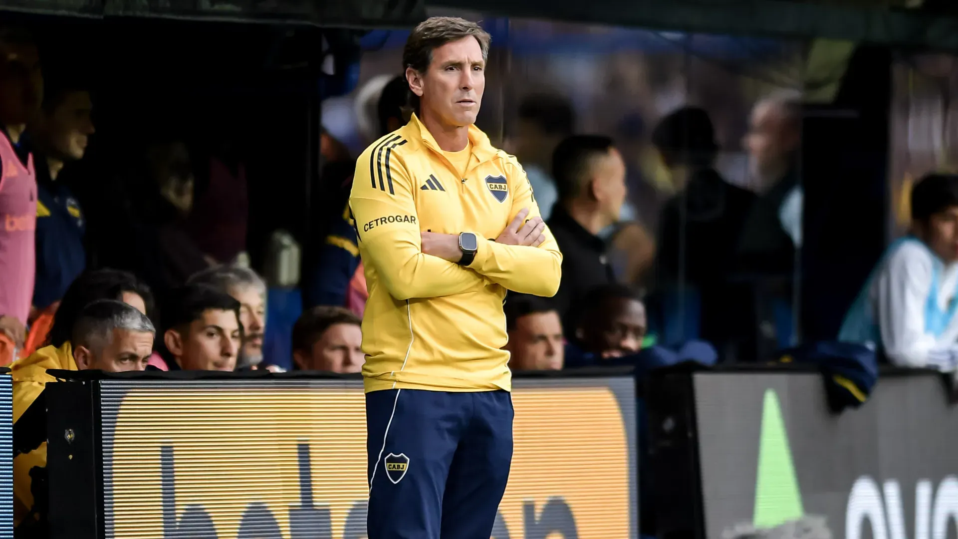 Claudio Úbeda, director técnico de Boca durante el duelo ante Racing. (Getty Images)