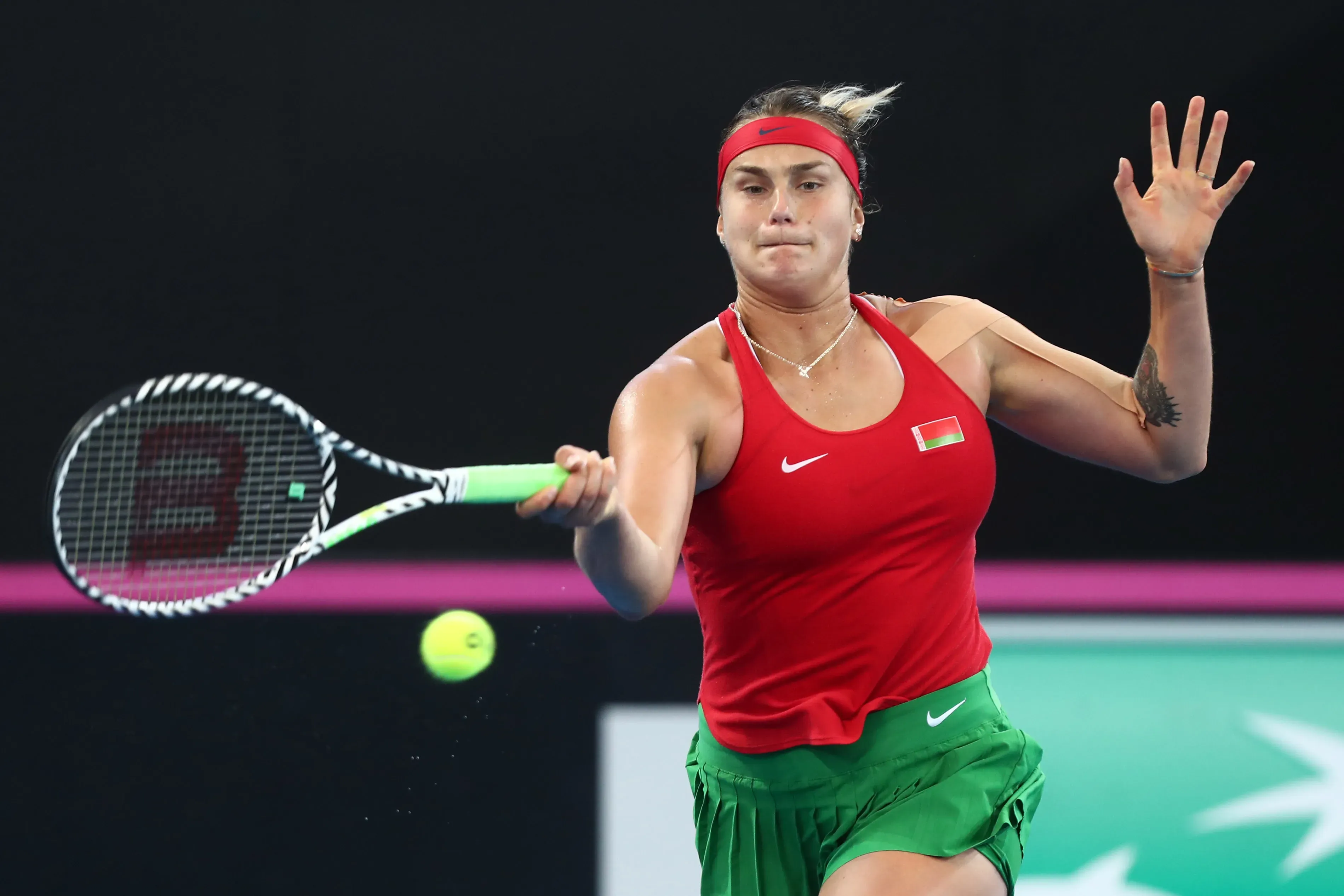 Sabalenka en la Billie Jean King Cup 2019 con Bielorrusia. (Foto: Getty).