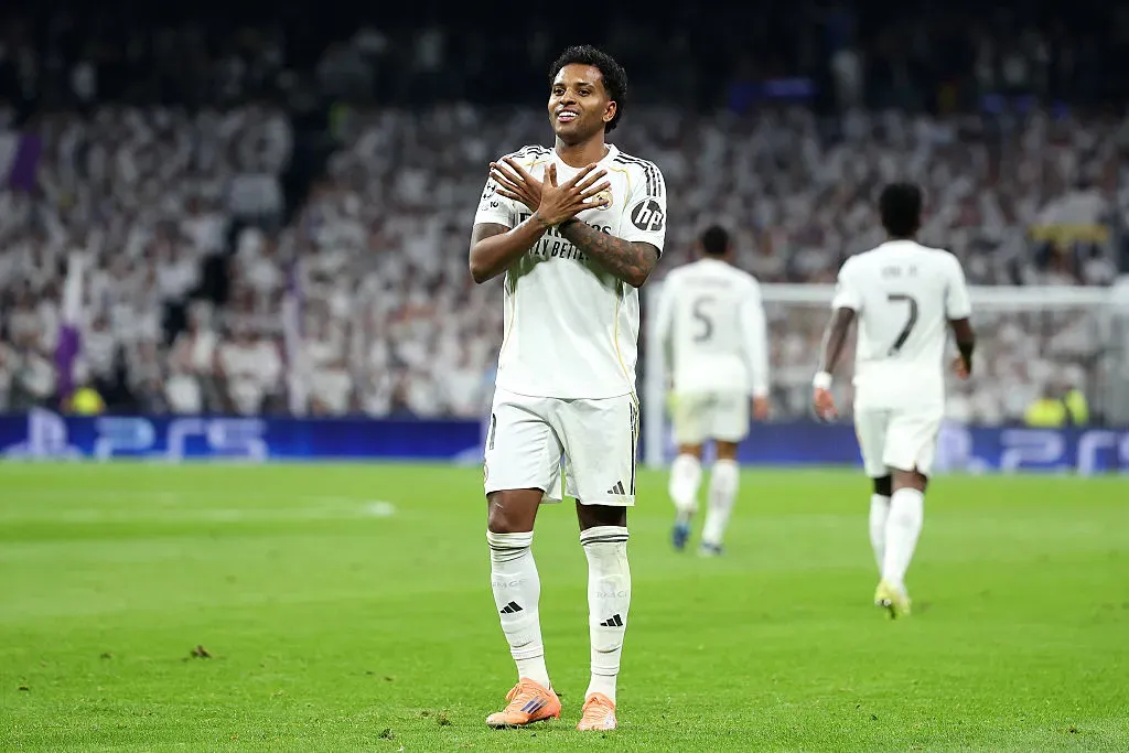 Rodrygo volvió al gol después de varios meses y sigue en la órbita de Guardiola. (Getty)