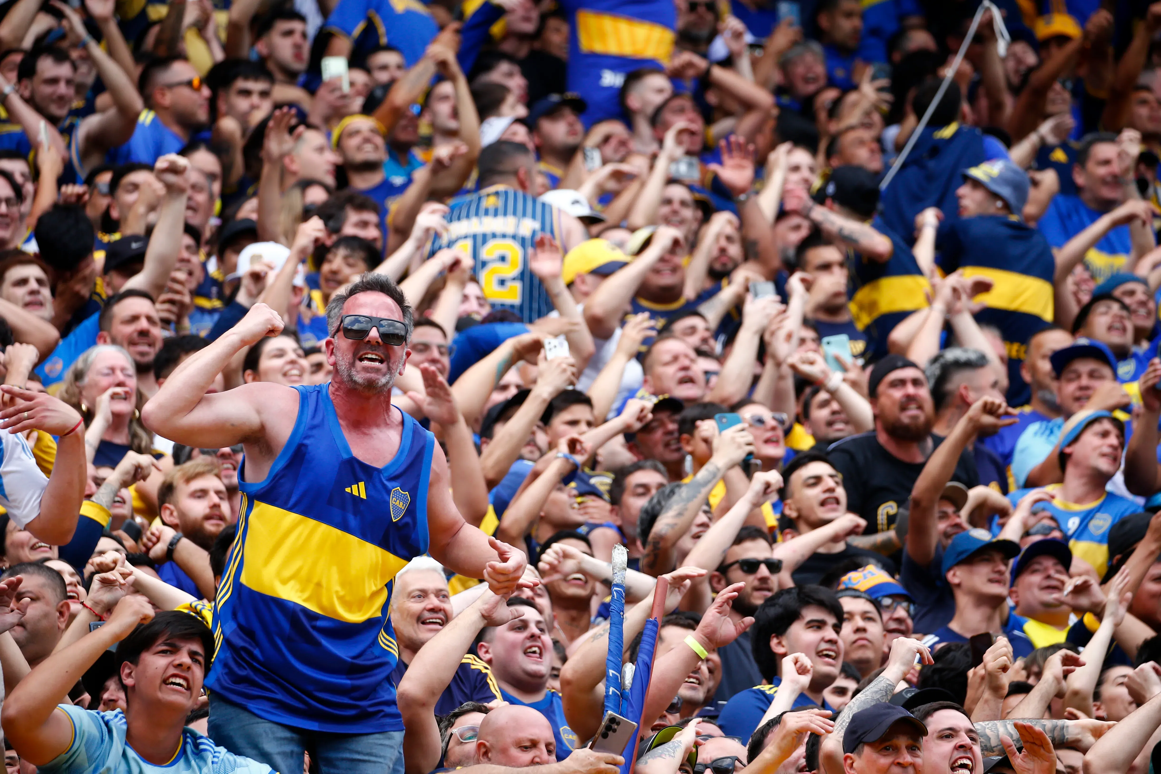 Los hinchas de Boca en las tribunas de La Bombonera. (Getty Images)