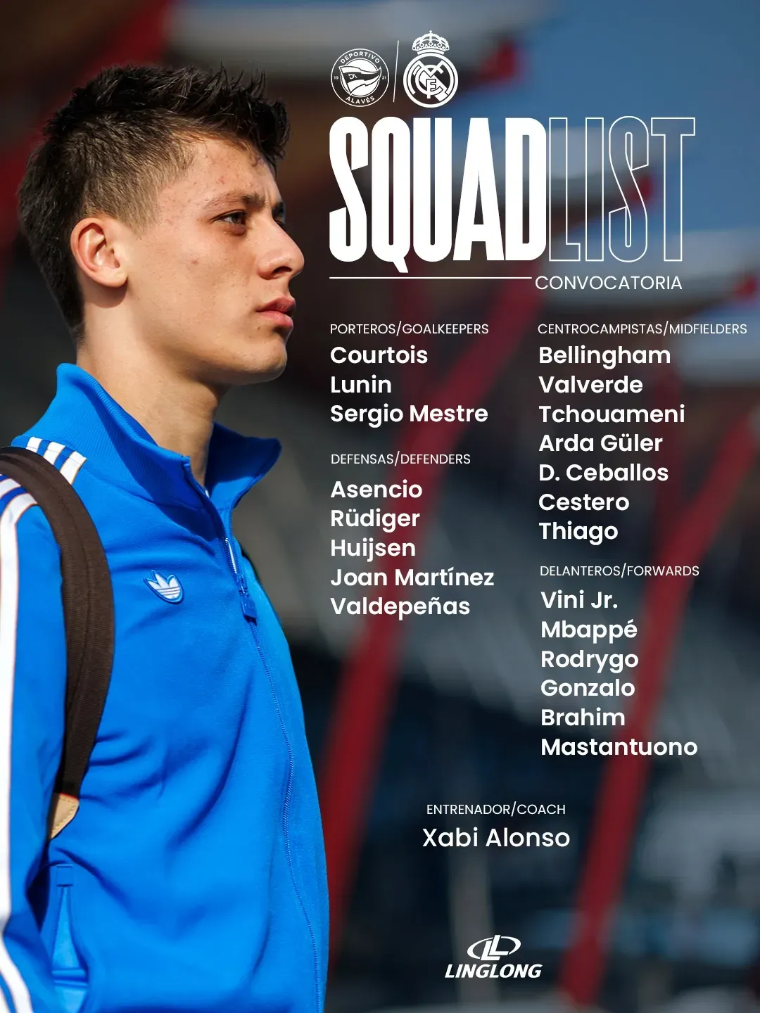 Convocados de Real Madrid vs. Alavés.