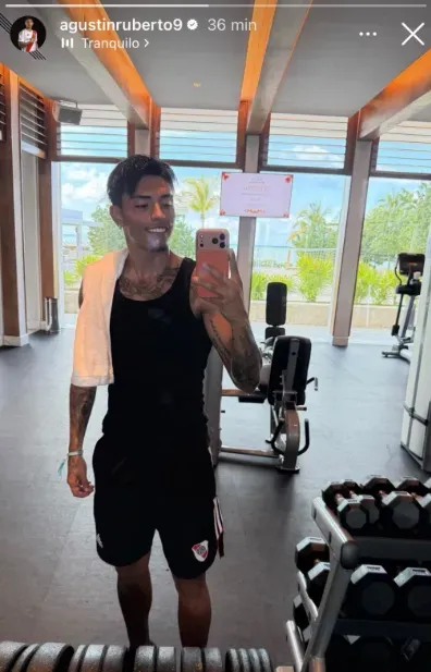 La foto de Ruberto entrenando por su cuenta.