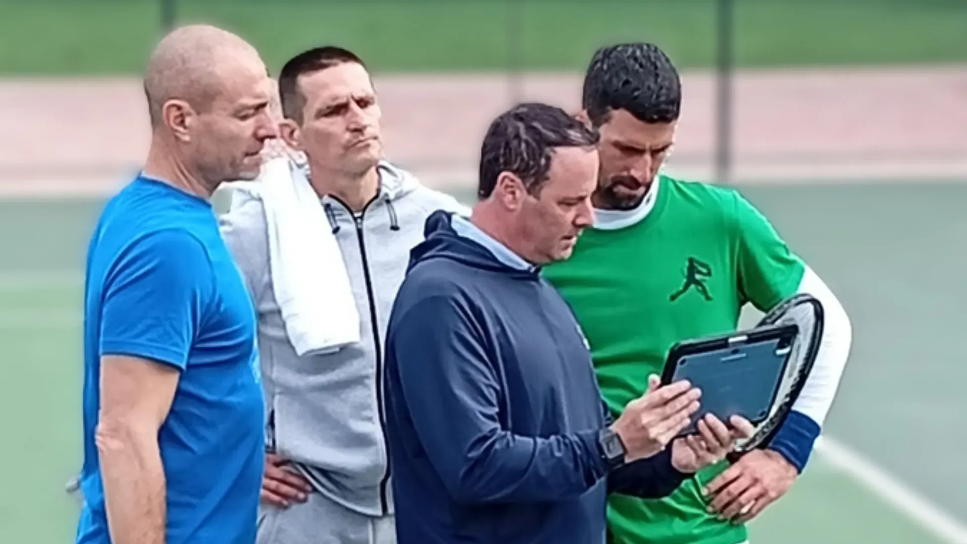 Djokovic entrenando junto a Kovacs. (Foto: @travel__Sports)