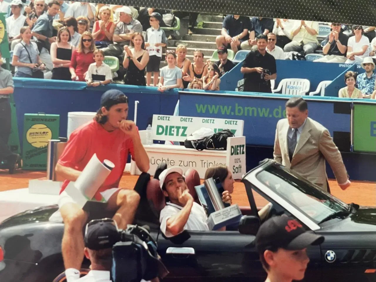 Tommy Haas y Squillari tras la final del ATP de Múnich 2000. (Foto: Gentileza Franco Squillari).