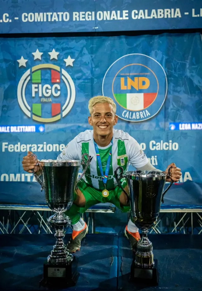 Pedro Rodríguez en el ascenso de Vigor Lamezia. (Archivo personal).