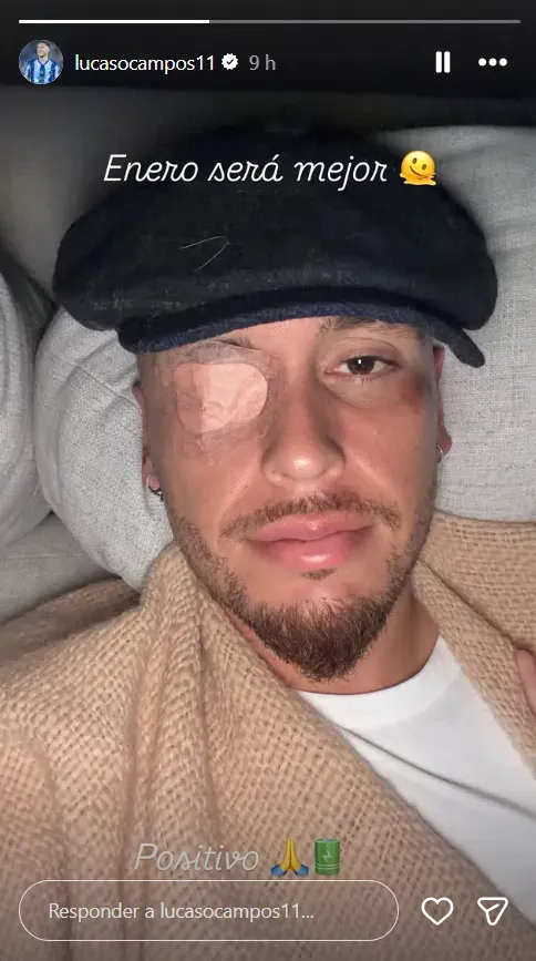 La publicación de Lucas Ocampos tras conocerse su caso.