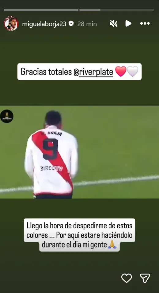 La historia de despedida que compartió Borja.