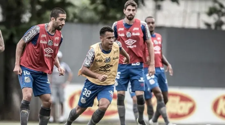 Sandry durante treino. Foto: Ivan Storti / Santos FC.
