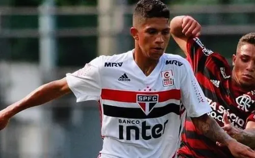 Gustavo Maia está por detalhes para ser anunciado como novo jogador do Barcelona. Foto: Rubens Chiri/São Paulo FC